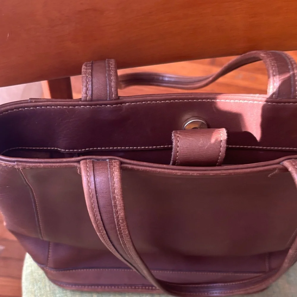 Coach Dark Brown Leather Tote - Picture 11 of 11